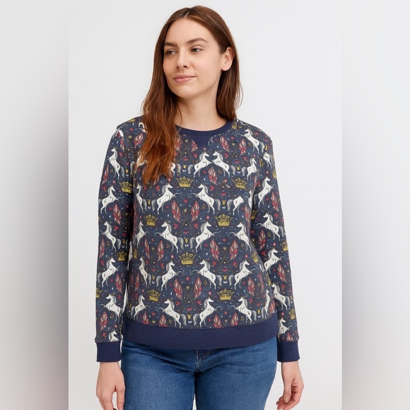 Boden Tops - Navy horse and crown Sweat Shirt